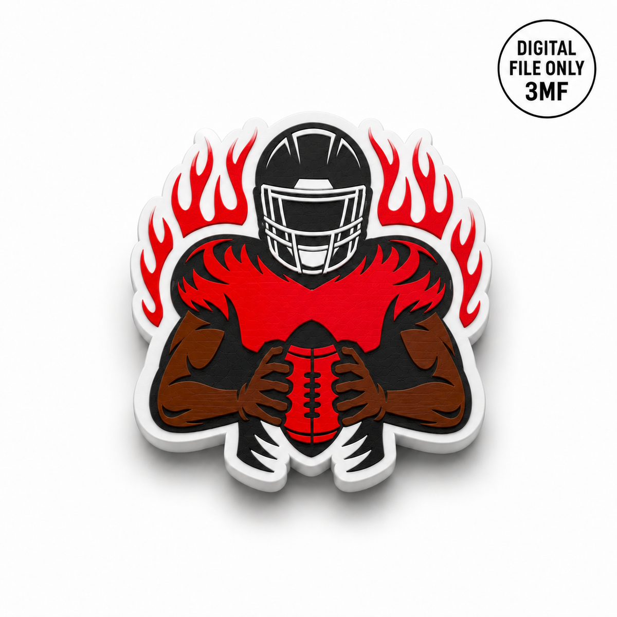 Customizable Football Player Pin – Digital 3MF File