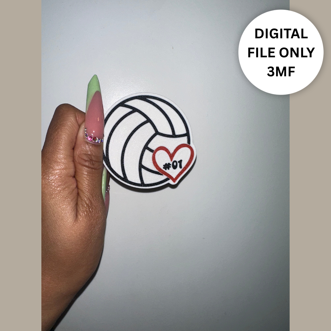 Customizable Volleyball Player Pin – Digital 3MF File