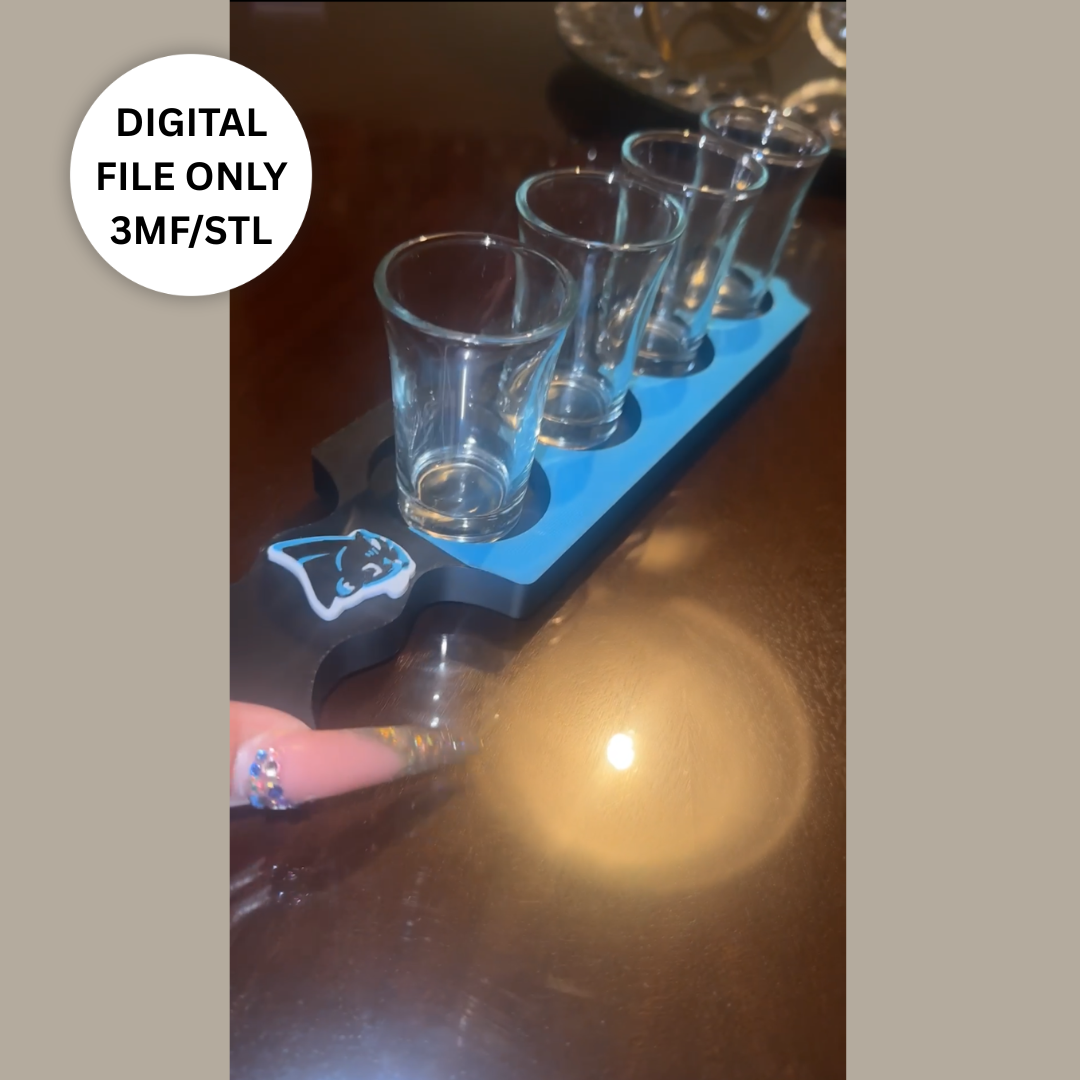 Customizable Shot Glass Holder Paddle – Digital 3MF/STL File
