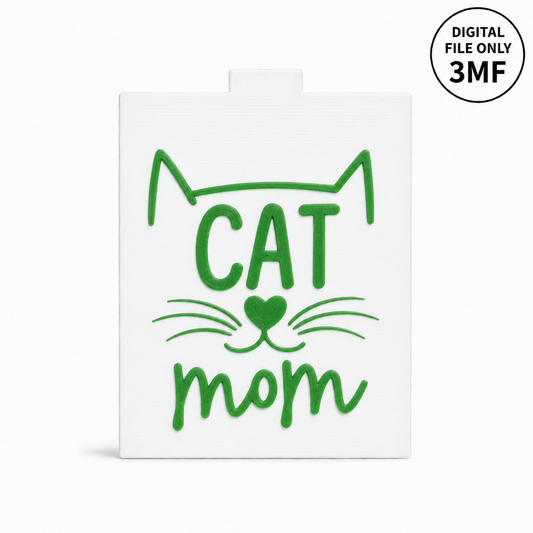 Cat Mom Interchangeable Tissue Box Front Cover Only – 3MF- Digital File