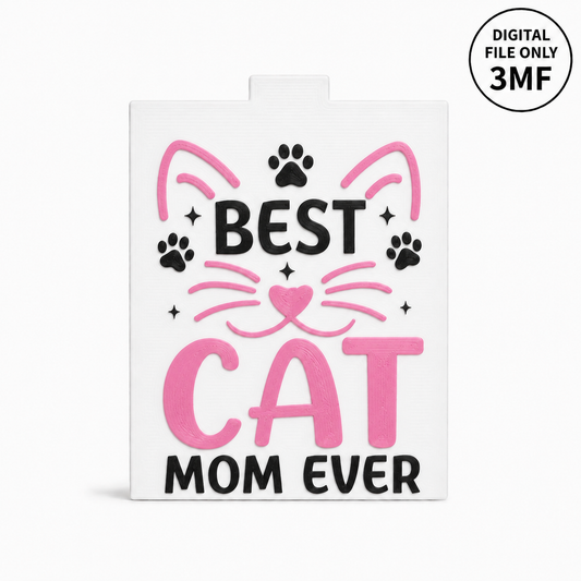 Cat Mom Interchangeable Tissue Box Front Cover 2 Only – 3MF- Digital File