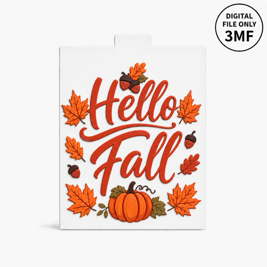 Fall Vibes Interchangeable Tissue Box Front Cover Only – 3MF- Digital File