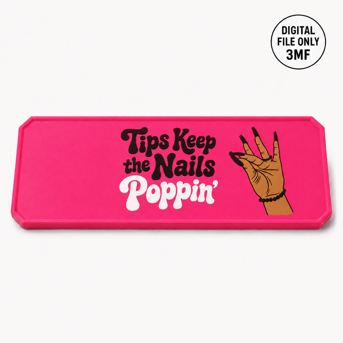 Custom Nail Artist Plaque for Tip Jar – 3MF- Digital File