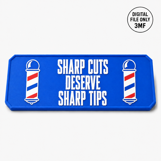 Custom Barber Plaque for Tip Jar – 3MF- Digital File
