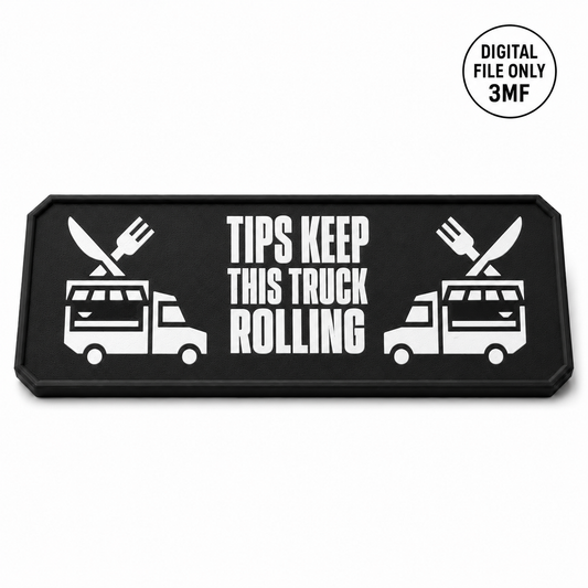 Custom Food Truck Plaque for Tip Jar – 3MF- Digital File