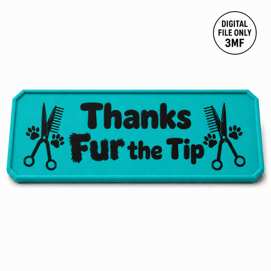Custom Groomers Plaque for Tip Jar – 3MF- Digital File