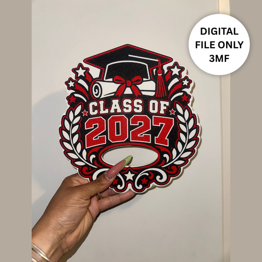 Class of 2027 3D Hand Fan – Digital 3MF File Only