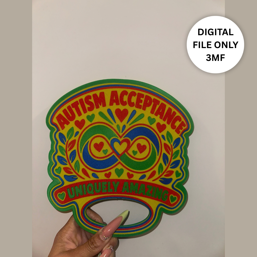 Autism 3D Hand Fan – Digital 3MF File Only