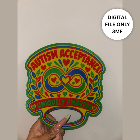 Autism 3D Hand Fan – Digital 3MF File Only