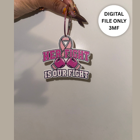 Breast Cancer Awareness Keychain – Digital 3MF File Only