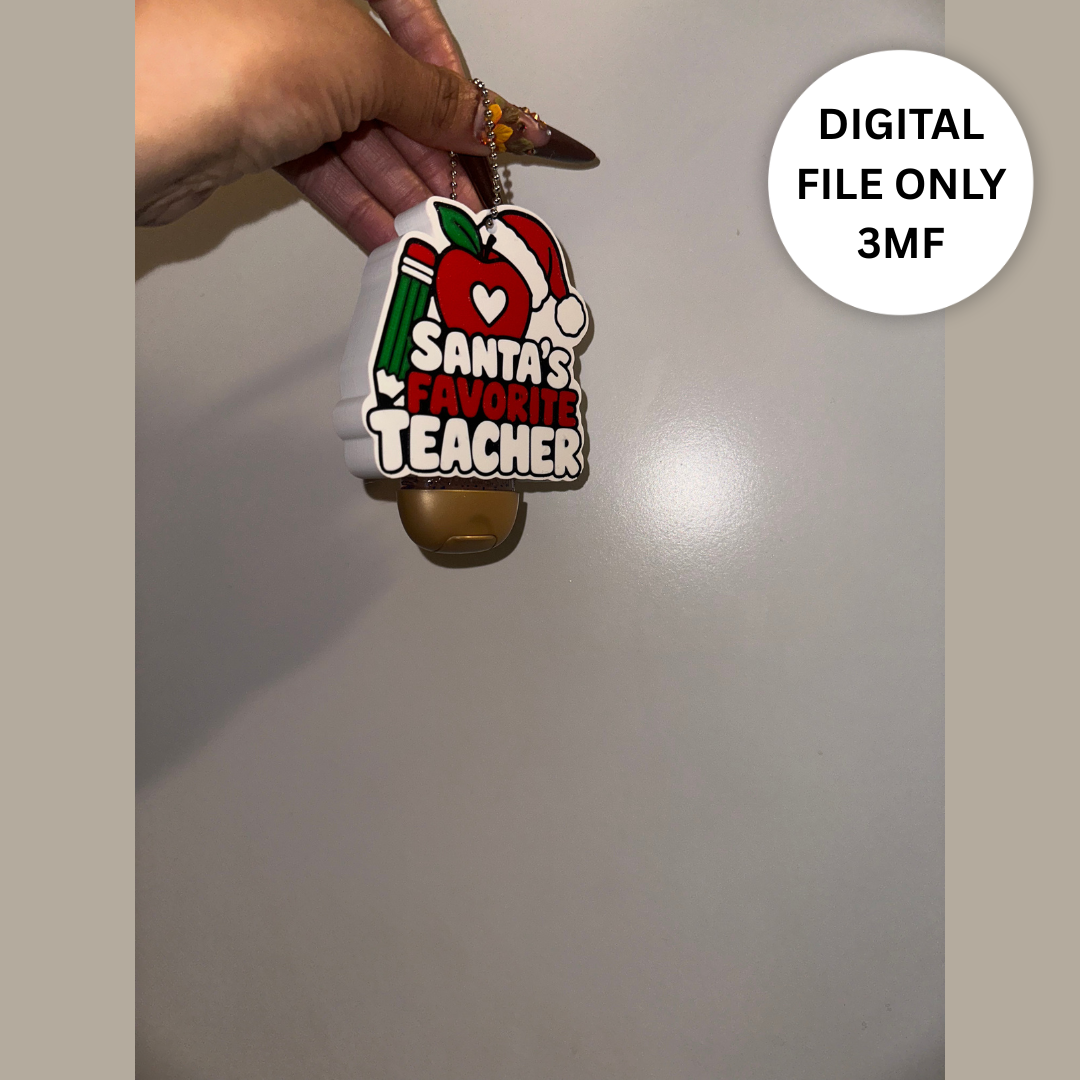 Santa's Favorite Teacher BBW Pocketbac Holder – Digital 3MF File Only