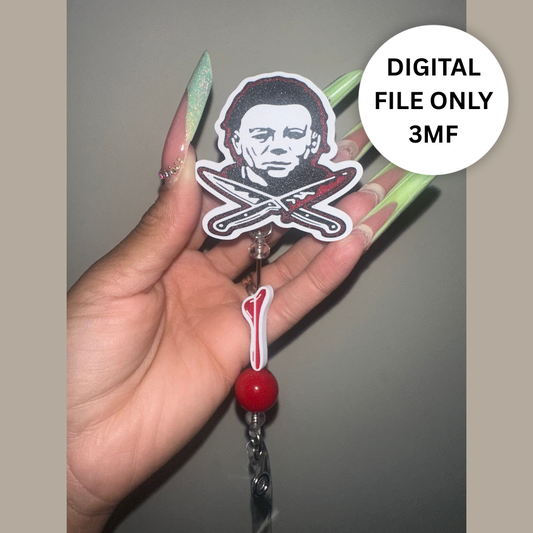 Mike Horror Mask  Badge Reel – Digital 3MF File Only