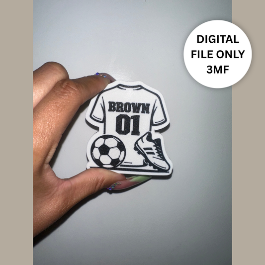 Customizable Soccer Player Pin – Digital 3MF File